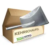 ToolSpace Kehrschaufel aus verzinktem Metall - Müll Schaufel Metall Garten | Edelstahl Kehrblech | Kehrichtschaufel | Drinnen Draußen Kehren | Kamin, Haus, Garten Reinigen | Abfall Reinigung