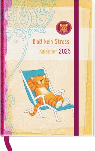 Taschenkalender 2025: Om-Katze: Bloß kein Stress!: ca. A6. Buchkalender, Wochenplaner, Terminplaner. Praktischer kleiner Organizer m. Ferienterminen & Monatsübersichten