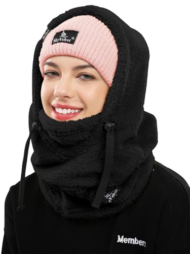 Shy Velvet Plüsch Sturmhaube Mütze Winter Thermo Skimaske Wolle Balaclava für Radfahren, Snowboarden, Skifahren, Motorradfahren Winddicht Gesichtshaube für Herren/Damen