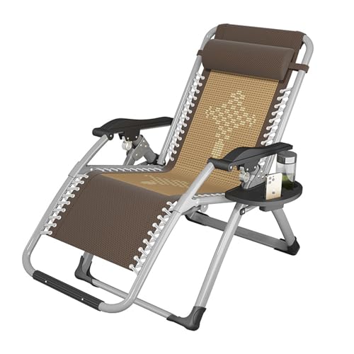 HmLotd Zero Gravity Chair, multifunktionaler Schlafstuhl mit klappbarer Rückenlehne, Verstellbarer Rückenstuhl, S-Kurven-Passform mit Regalen für Hinterhof, Garten, Pool