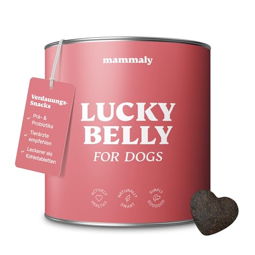 mammaly Lucky Belly für Hunde Verdauungssnacks mit Probiotika Hund, Heilmoor für Hunde, Alternative zu Heilerde für Hunde und Kohletabletten Hund, Hund Darmflora aufbauen, NEUES Rezept ca. 110 Snacks