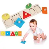 Geometrisches Puzzle, Baby Puzzle Montessori Puzzle, HolzPuzzle, Mehrere Form Holz Puzzle Steckpuzzle, Lernspielzeug Geschenk für Kindergarten und Vorschule