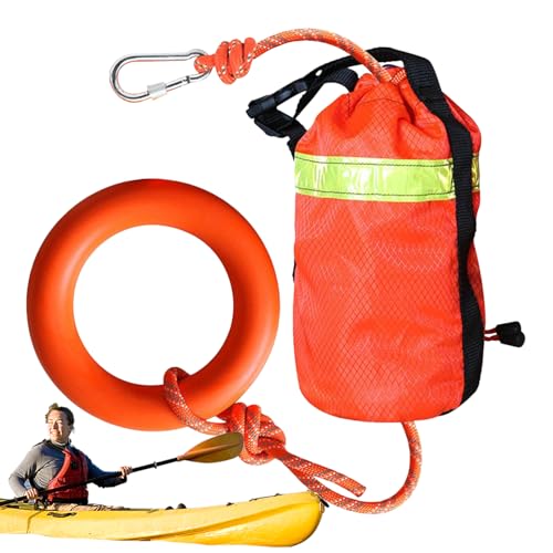 Wasserrettungs-Wurfsack - 16m Wasserrettungs-Wurfsack Wurfseil | Schwimmfähiges Sicherheitszubehör | Professionelles Rafting-Zubehör Mit Handring Sicherheitsausrüstung Zum Angeln Schwimmen Wildwasser