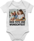 Baby Body Junge Mädchen - Mit Foto eigenem Bild Text Name Wunschtext - 1/3 Monate - Weiß - strampler babygeschenke von paten selbst gestalten eigenen babysachen personalisiertes babygeschenk