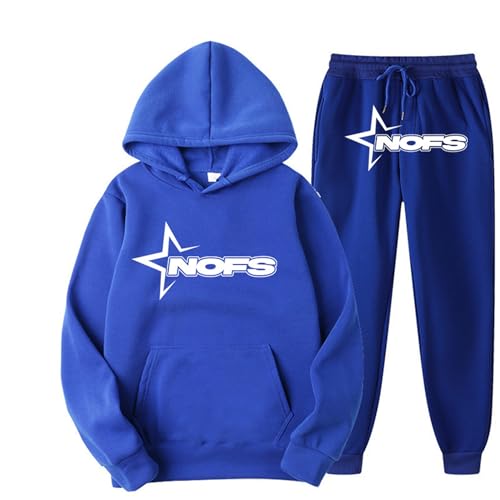 Generisch NOFS Jogginganzug Streetwear Tracksuit für Herren NOFS Trainingsanzug Buchstaben Druck Lose Hoodies und Jogginghosen Y2K Tracksuit Essentials Unisex Pullover Tech Fleece Anzug