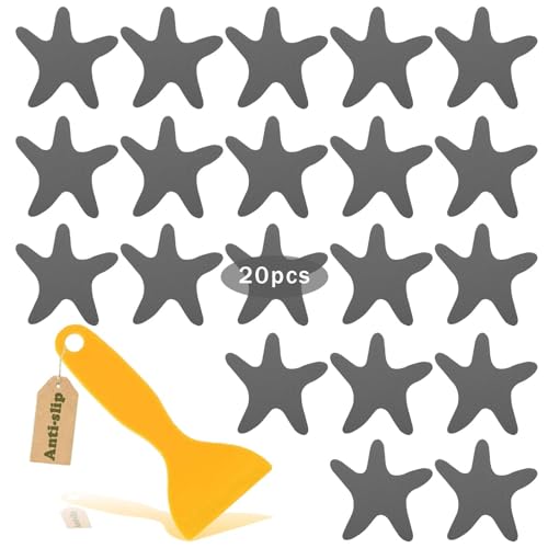 20 Stück Anti-Rutsch Aufkleber, Sicherheitsaufkleber Dusche Rutschfeste Selbstklebende Sticker Rutschfeste Pads mit Schaber Badewannen Sticker Antirutsch Aufkleber für Badewanne, Dusche, Treppe