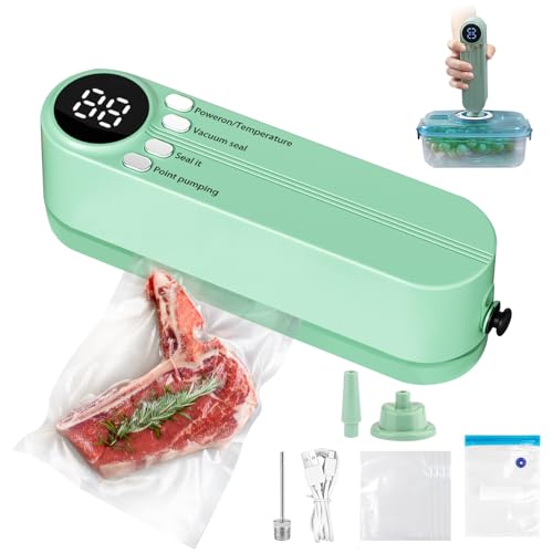 Mini Bag Versiegelung, Handheizheizung mit 3 Außenanschlüssen Vakuumversiegelungsmaschine, tragbare Dichtungsmaschine für Snack -Konservierung Lebensmittellagerung