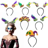 Generisch 6 Stück Fasching Stirnbänder für Damen Karneval 2025 Haarreif Lustige Teeparty Trendige Kostüme Kirche Tee Party Fascinator Fasziniert Hut