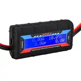 Diymore 200A Power Analyzer, Watt Messdetektor, digitales LCD Watt Volt Amp Messgerät, Batterieverbrauchsmonitor für Batterie -Sicherungssysteme.