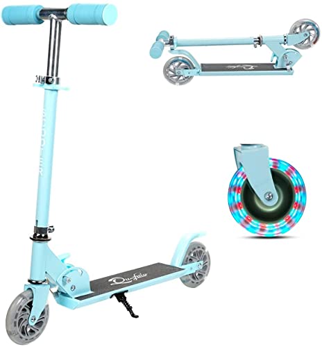 Yuanj Kinder Scooter Faltbar, Kick Scooter für Mädchen und Jungen ab 3 Jahre, 120mm PU Räder Roller, Höhenverstellbarer Kinderroller