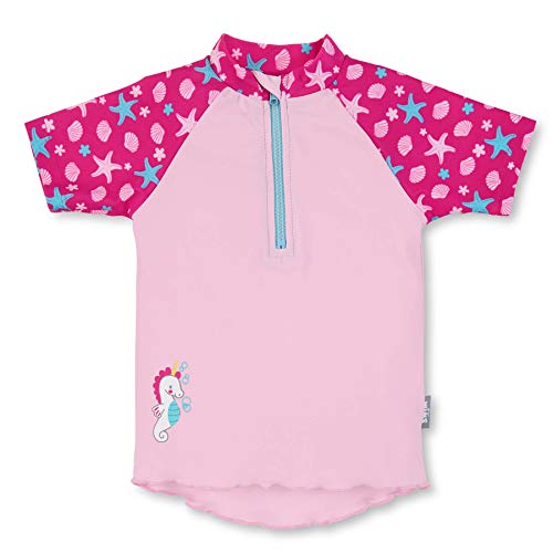 Sterntaler Baby - Mädchen Kurzarm-schwimmshirt Sealife Rash-Guard-Shirt, Rosa, 74-80 EU