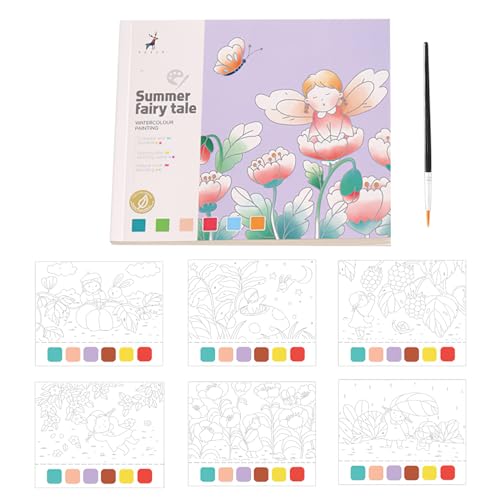 Wassermalbuch für Kinder,20 Seiten Wasser Malbücher für Kinder Tier Aquarell Malbuch, Wasser Magie Malbuch für Kinder Alter 3+ Geburtstagszeichnung Geschenke (Sommer)