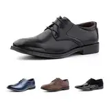 Hitmars Anzugschuhe Herren Lederschuhe Faux Business Oxford Derby Schuhe Hochzeits Klassischer Schnürschuh Männer HW2-Schwarz EU43