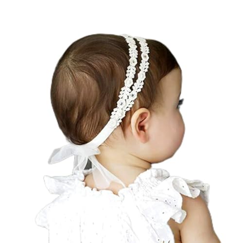 Fashband Baby Mädchen Stirnbänder elastische Doppelspitze Blume Stirnband weichen Bogen Headwrap Haarschmuck für Mädchen