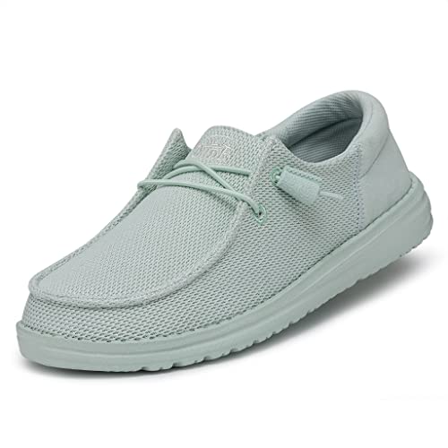 Hey Dude Wendy Youth Mädchen Leinen Grau Multiple Mädchenschuhe Mädchen Schnürhalbschuhe Bequem & leicht, Iced Mint, 36.5 EU