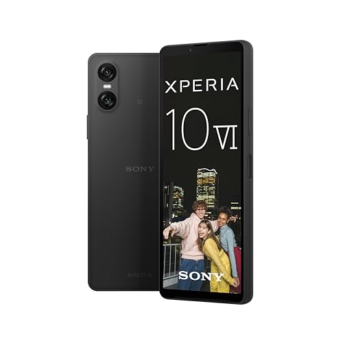 Sony Xperia 10 VI (5.000 mAh Akku, 6,1 Zoll 21:9 OLED, DREI optische Brennweiten, Leicht und kompakt, 3,5mm Audio, Android 14, IP65/68, Dual SIM, schwarz, 24+12 Monate Garantie [Amazon Exklusiv]