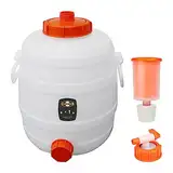 Mostfass 20 Liter mit Auslaufhahn NW 10 und Gärspund, Gärfass (20 L rund) für Most, Wein, Cider, Säfte, Getränke, Fass Getränkefass lebensmittelecht, Kunststoff Gärbehälter Behälter