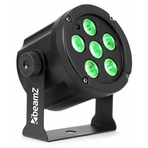 BeamZ SlimPar30 - LED PAR Scheinwerfer - 6x 3 Watt - DJ Licht mit Fernbedienung - Discolicht Partylicht - PAR Lampe - Effektstrahler - zur Beleuchtung von Bühnen, Party- und Eventlocations - Schwarz