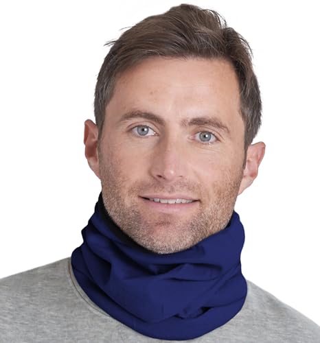 Tough Headwear Fleece Neckwarmer [Feststoffe] – wendbar Neck Gaiter Tube, Ohr Wärmer Stirnband, Maske & Mütze. Ultimate Thermo-Speicherung, Jungen Kinder damen Herren unisex, marineblau