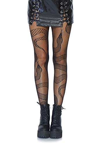 Leg Avenue Damen Snake Fishnet Tights Strümpfe, schwarz, Einheitsgröße