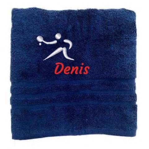 Pet-Jos Personalisiertes Sport Handtuch mit Namen, 100% Baumwolle, 50 x 100 cm, Tischtennis, Einfarbig, Weiche, 450 g/m², 1 Stück