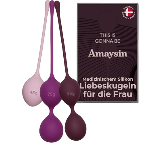 Amaysin Liebeskugeln für die Frau aus Medizinischem Silikon - Liebeskugeln Beckenboden Training Anfänger Set mit 3 Beckenboden Kugeln für Frau - Sexspielzeug Kugeln für Beckenbodentraining - Kegel