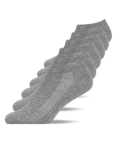 Snocks Herren & Damen Sneaker Socken (6x Paar) Lange Haltbarkeit Dank Bester Qualität 6x Grau, 39 - 42