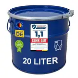 plasteo® Stahlfass 20 Liter Hobbock Deckelfass | Zyklon Staubabsaugung Geeignet | Metall Blechfass Mülleimer Kübel mit 2 Seitlichen Fallgriffen | Stabil Gefüllt Stapelbar | Lebensmittelecht