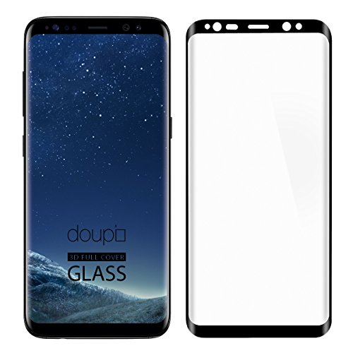 doupi FullCover Panzerfolie für Samsung Galaxy S8, Preimium 9H Hartglas HD Displayschutz Anti Kratzer Glas Schutzfolie, schwarz