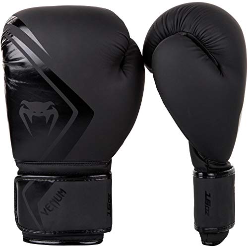 Venum Contender 2.0 Boxhandschuhe, Unisex, Erwachsene, Schwarz/Schwarz, 454 g