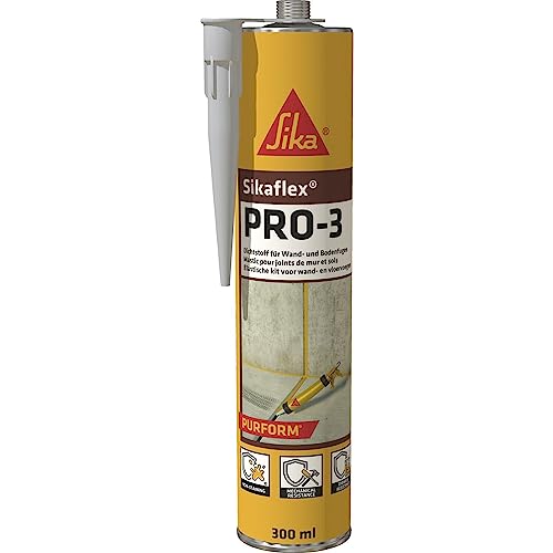 Sikaflex PRO 3 Purform Hochleistungsdichtstoff auf PU-Basis für Bodenfugen und den Tiefbau 300ml Kartusche (1, Betongrau)