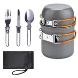 Camping Kochgeschirr Set Aluminium Töpfe Camping Geschirr Set Faltbare Picknick Besteck Set Mini Campingkocher Outdoor Kochgeschirr Für Outdoor Picknick Wandern