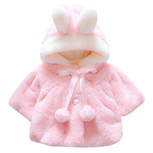 EDOTON Baby Kleinkind Mädchen Faux Pelz Mantel Winterjacke Kinderjacken Warm Winter Jacken Dicke Kleidung(0-36Monate) (0-6 Monate, Rosa)