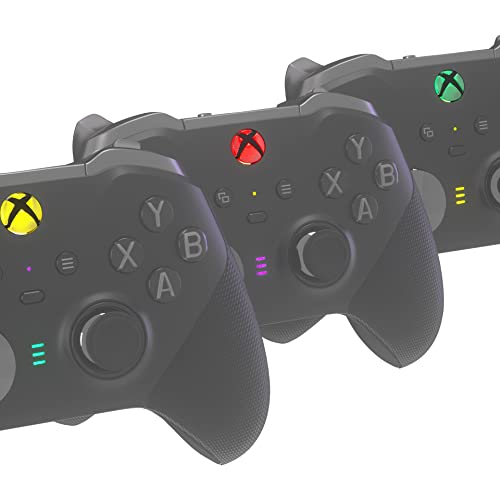 eXtremeRate Custom LED Taste Aufkleber für Xbox One Elite Series 2 Controller, Transparenter Bunt Logo/Profile/Batterie LED Anzeige-Sticker Folie für Xbox One Elite V2 Controller–30 Stück in 6 Farben