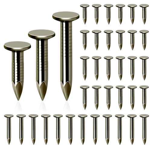 Glarks 400 Stück Stahl-Dachpappnägel-Set, 1,9 cm, 2,5 cm, 3,8 cm, Dachpappe, Schiefernägel für Schuppen, Dach, Dachpappe, Schieferbretter