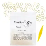 VEGCOO 600 Stück Kieferorthopädische Gummibänder, 3/16 Zoll, Zahnspangenzubehör mit 6 Stück Placer, Zahnärztliche Kieferorthopädische Gummibänder für Zahnarztgeflechte Zahnspangen(Kaninchen)