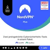 NordVPN Plus, 1 Jahr, VPN- und Passwort-Manager-Software-Bundle, Digitaler Code