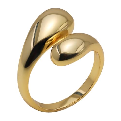 GMXJGZ Eheringe Gold Ringe Gold Ring Gold Damen Gold Ring Goldring Damen Vergoldete Ringe Verstellbarer Fingerring Geeignet FüR MäDchen Teenager Geschenk FüR Sie