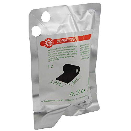 NOBALITE® schwarz synthetischer Stützverband Castverband Gips Verband, Fiberglas,10 cm, 1St
