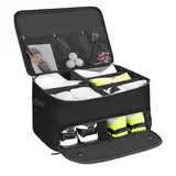 Golf-Schuhtasche, schwarze Golf-Schuhtaschen für Herren, Golf-Zubehör-Organizer, 3 Ebenen, Golfausrüstung, Schließfach, Schuh-Organizer mit separatem Fach für 2 Paar Schuhe, Kofferraum-Organizer für