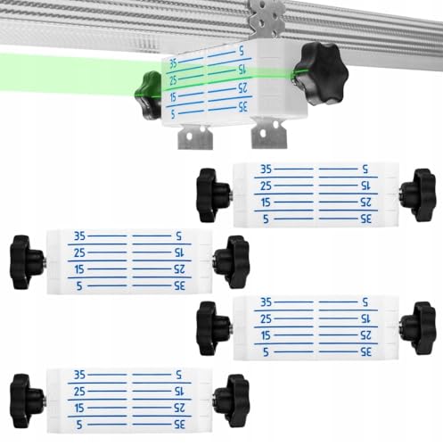 4 x Nivelliersystem für abgehängte Decken, Schnell Montagewerkzeug, Deckennivellierungshalter Profil CD60 ES Gipskartonplatte Regips, Deckenabhänger trockenbau, Direktabhänger, Laser-Zieltafel