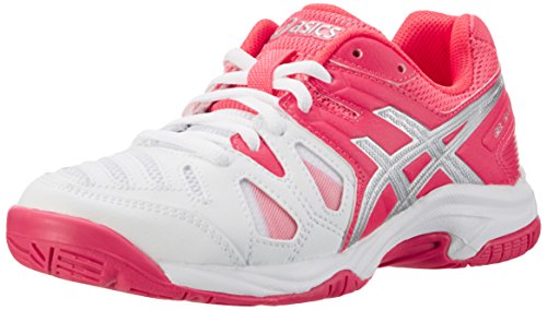 Asics Unisex-Kinder Gel-Game 5 Gs Laufschuhe, Elfenbein (White / Diva Pink / Silver), 37 EU