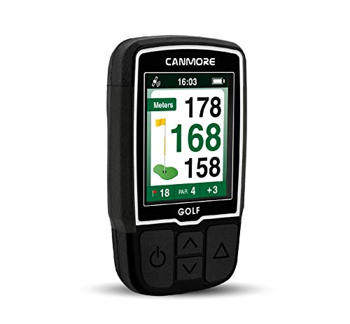 Canmore HG200 Golf-GPS – wasserfestes 2-Zoll-Vollfarbdisplay mit über 41.000 wichtigen Golfplatzdaten und Scoresheet – kostenlose Kurse weltweit und wachsend (Schwarz)