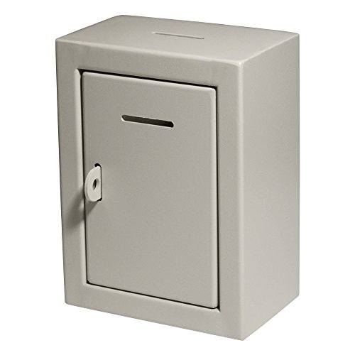 MCB Classic Metallbox - Spendenbox - Kommentarbox - Sichere Sammelbox - Wahlurne - Ticketbox - Einfache Wandmontage, Schloss mit Vorhängeschloss (nicht enthalten)