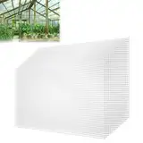 Froadp 14 Stück UV-beständigem Polycarbonat Hohlkammerstegplatten 700g/㎡ Doppelstegplatte Gewellte Gewächshausplatte für Garten Treibhaus(605x1210x4mm, Transparent)