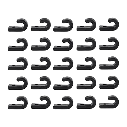 lyrlody 25 Stück J Haken, Nylon-J-Zurrhaken J-förmiger Haken Set, für Boot Kanu Anlegeplatz Paddle Board Rudern Bootszubehör