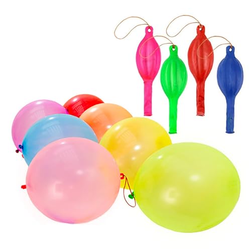 Fazvncv 10/20 Stück bunte Ballons, verdickt, Stanzballon, mit Gummibändern, Griff für Kinder
