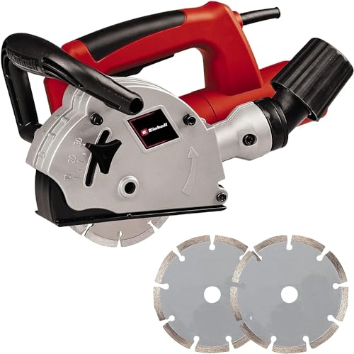 Einhell Mauernutfräse TC-MA 1300 (1.320 W, Leerlaufdrehzahl 9.000 min-1, max. Nutbreite 26 mm, max. Nuttiefe 30 mm, Spindelarretierung, inkl. 2x Trennscheibe Ø 125 mm)