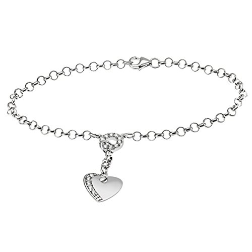 Goldmaid Damen-Armband Herz 925 Sterlingsilber 15 Zirkoniasteine