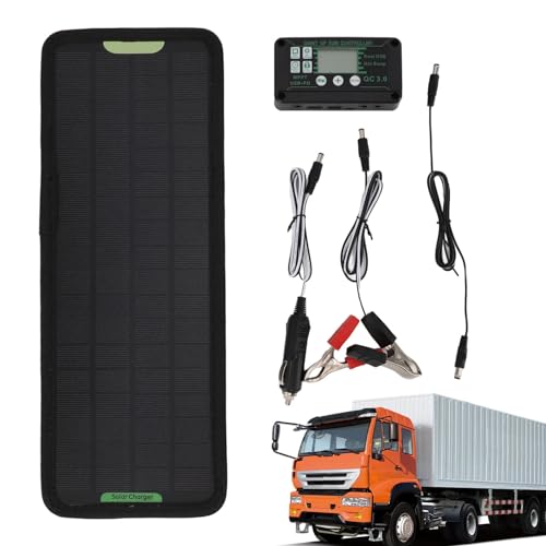 Raypontia Auto-Solar-Ladeset, Solarpanel-Ladegerät für Auto | 24V Autobatterie-Solarpanel-Ladegerät,Plug-and-Play-Autobatterieladegerät für Boote, Traktoren, Autos, Motorräder, LKWs, Wohnwagen